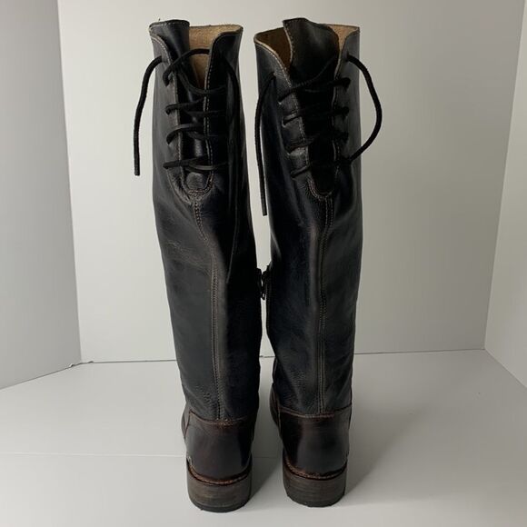 Bed Stu Manchester tall dark brown distressed leather riding boots - Picture 5 of 14
